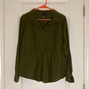 Torrid Size 1 Olive Green Button Blouse